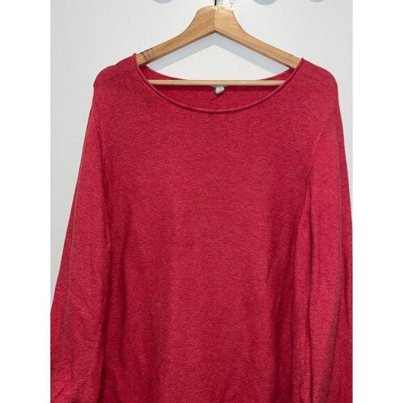 EILEEN FISHER Red Long-Sleeve Loose Fit Knit Sweater Top Women’s Casual Style Si - Picture 2 of 10